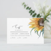 大きなひまわりの結婚式出欠確認カード 出欠カード (スタンド正面)