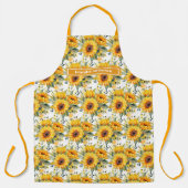 大きなひまわりガーリーのフローラ エプロン (正面)