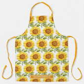 大きなひまわりガーリーのフローラ エプロン (正面)