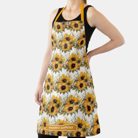 大きなひまわりガーリーのフローラ エプロン (インサイチュ)