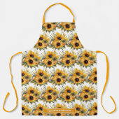 大きなひまわりガーリーのフローラ エプロン (正面)