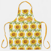 大きなひまわりガーリーのフローラ エプロン (正面)