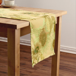 大きなひまわり模様 ショートテーブルランナー