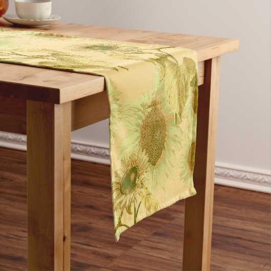 大きなひまわり模様 ショートテーブルランナー (インサイチュ)
