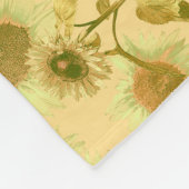 大きなひまわり模様 フリースブランケット (角)