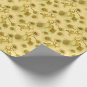 大きなひまわり模様 ラッピングペーパー (角)