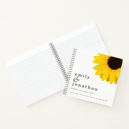 大きなひまわり結婚の名前のゲストハウス ノートブック (内部)