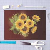 大きなひまわり絵を描のヴィンテージ分離 薄葉紙 (クラフト)
