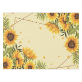 大きなひまわり絵を描素朴ヴィンテージ テーブルクロス (正面(横))