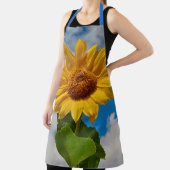 大きなひまわり緑と黄色の花のフローラ写真 エプロン (インサイチュ)