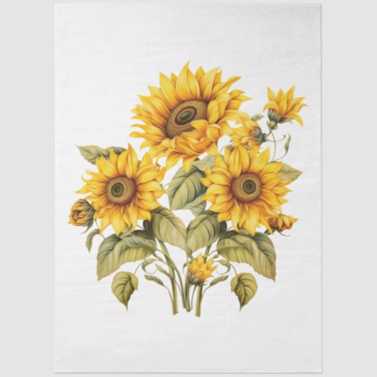 大きなひまわり花束のデコページ 薄葉紙 (正面)
