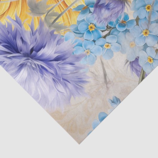 大きなひまわり花束のデコページ 薄葉紙 (詳細)