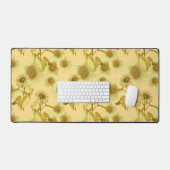 大きなひまわり黄色のパターン デスクマット (キーボード&マウス)