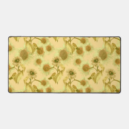大きなひまわり黄色のパターン デスクマット