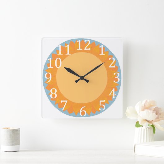 大きなひまわり、フローラの壁時計 スクエア壁時計 (ホーム)