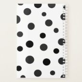 大きなよくはしゃぐ水玉模様ブラックオンホワイト プランナー手帳 (裏面)