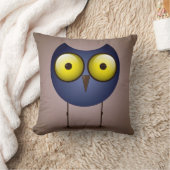 大きなアイドブルーフクロウ枕 クッション (ブランケット)