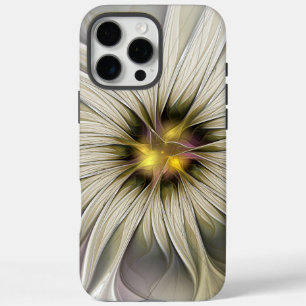 大きなアイボリーの花、抽象的なモダンフラクタルアート iPhone 16 PRO MAXケース