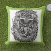 大きなアウトドアクッションかわいい眠いヘッジホッグデザイン アウトドアクッション (芝生)
