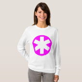 大きなアスタリスク – マゼンタと白 Tシャツ (正面フル)