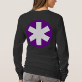 大きなアスタリスク – 深い紫と白 Tシャツ (裏面)