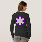 大きなアスタリスク – 深い紫と白 Tシャツ (裏面フル)