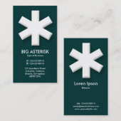 大きなアスタリスク – 濃いティール（緑がかった色）緑(003333) 名刺 (正面/裏面)