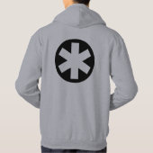 大きなアスタリスク – 白黒 パーカ (裏面)