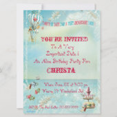 大きなアリスインワンダーランドパーティーの招待状 招待状 (裏面)