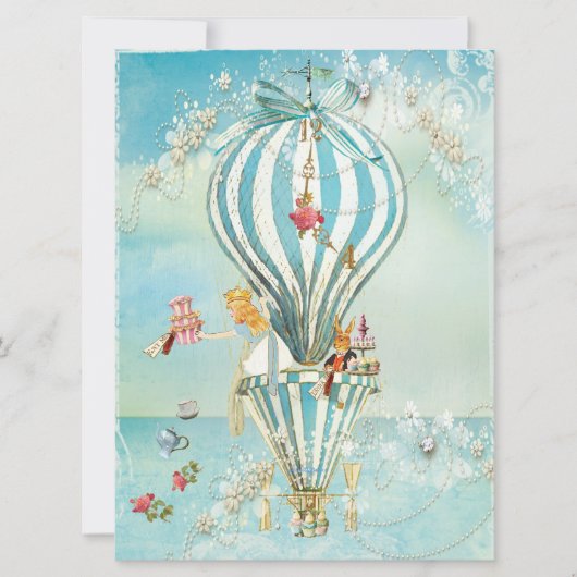 大きなアリスインワンダーランドパーティーの招待状 招待状 (正面)