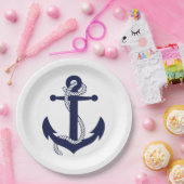 大きなアンカー＆ロープの紙皿 ペーパープレート (パーティー)
