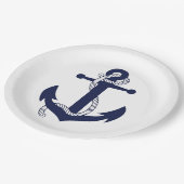 大きなアンカー＆ロープの紙皿 ペーパープレート (アングル)