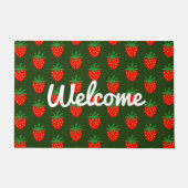 大きなイチゴのドアマットとカスタム歓迎文字 ドアマット (正面)