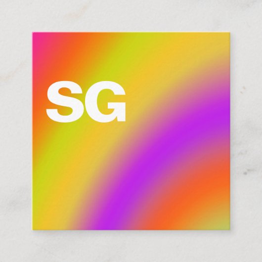 大きなイニシャル – 正方形 – ソフトカラー03 スクエア名刺 (正面)