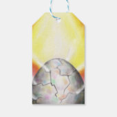 大きなイースターの卵から生まれるアートワークの光 ギフトタグ (裏面)