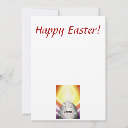 大きなイースター卵から出る光 シーズンカード (裏面)