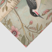 大きなウッドランドの森の木のペッカーのデカップページ 薄葉紙 (詳細)