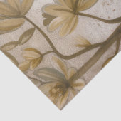 大きなウッドランドの森の花模様とウサギのデコパージュ 薄葉紙 (詳細)