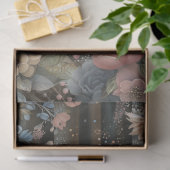 大きなウッドランドの森の花模様とラクーンのデコページ 薄葉紙 (ギフト)