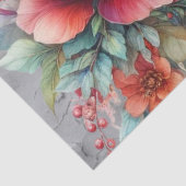 大きなエレガント孔雀と花模様のデコページ 薄葉紙 (詳細)