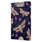 大きなエレガント蛾と紫のフローラクリップボード クリップボード (左)