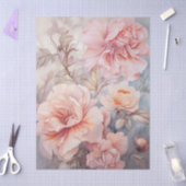 大きなエーテルのピンクのフローラブーケの切り離し 薄葉紙 (クラフト)