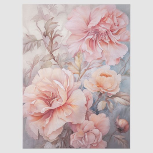 大きなエーテルのピンクのフローラブーケの切り離し 薄葉紙 (正面)