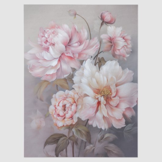 大きなエーテルのピンクのフローラブーケの切り離し 薄葉紙 (正面)