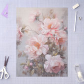 大きなエーテルのピンクのフローラブーケの切り離し 薄葉紙 (クラフト)