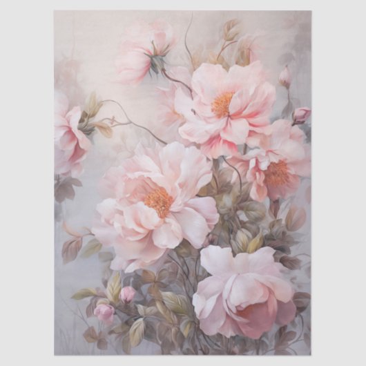 大きなエーテルのピンクのフローラブーケの切り離し 薄葉紙 (正面)