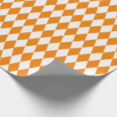 大きなオレンジと白のハーレクインラッピング紙 ラッピングペーパー (角)