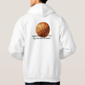 大きなオレンジ色のバスケットボールの深刻なドリブラー、 パーカ (裏面)