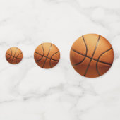 大きなオレンジ色のバスケットボール コンフェッティ (正面)