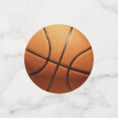 大きなオレンジ色のバスケットボール コンフェッティ (スモール正面)